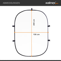 Fondale fotografico pieghevole 2in1 bianco/nero 150 x 200 cm, con moschettoni e borsa da trasporto, per studio fotografia