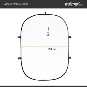 Fondale fotografico pieghevole 2in1 bianco/nero 150 x 200 cm, con moschettoni e borsa da trasporto, per studio fotografia