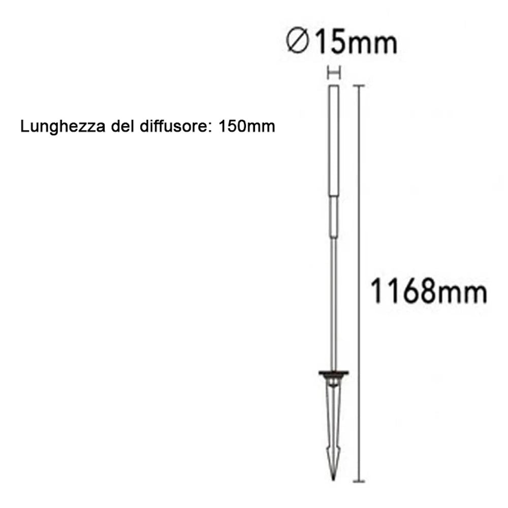 Lampione con Picchetto LED 0.5W Basso Consumo 24V Lampioncino Stelo di Luce Naturale 4000K Giardino Terreno Cespugli altezza 120cm