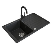Bergström Lavello Nero 76.5 x 46 cm con raccordo nero