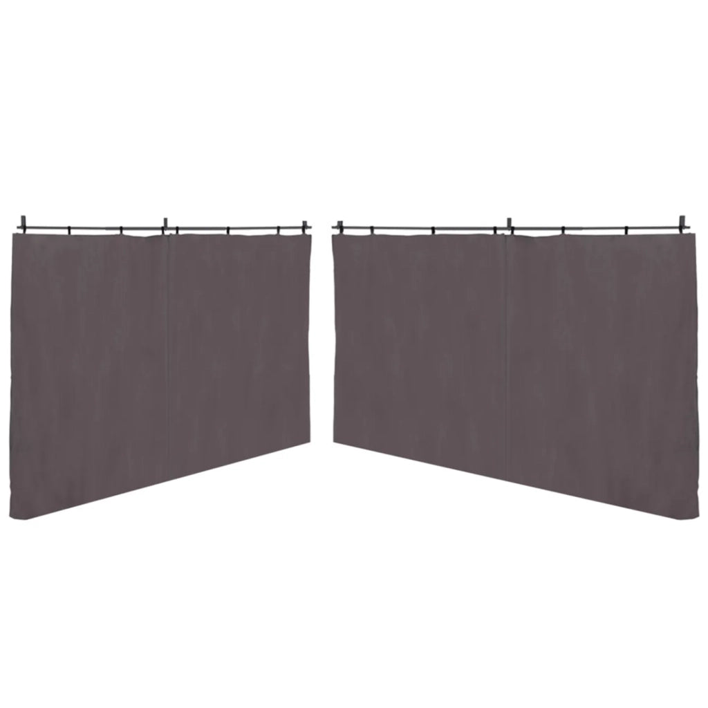IDMarket - Set di 2 tende per pergola 3 e 4 M grigie a parete con chiusura a zip
