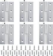 Scharnieri inclinabili - 6 pezzi - 50 mm x 75 mm - acciaio inossidabile - con viti - per porte di armadio - carico pesante