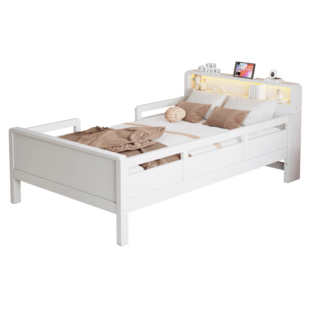 Letto singolo per bambini 90x200 cm con LED, USB e Type-C