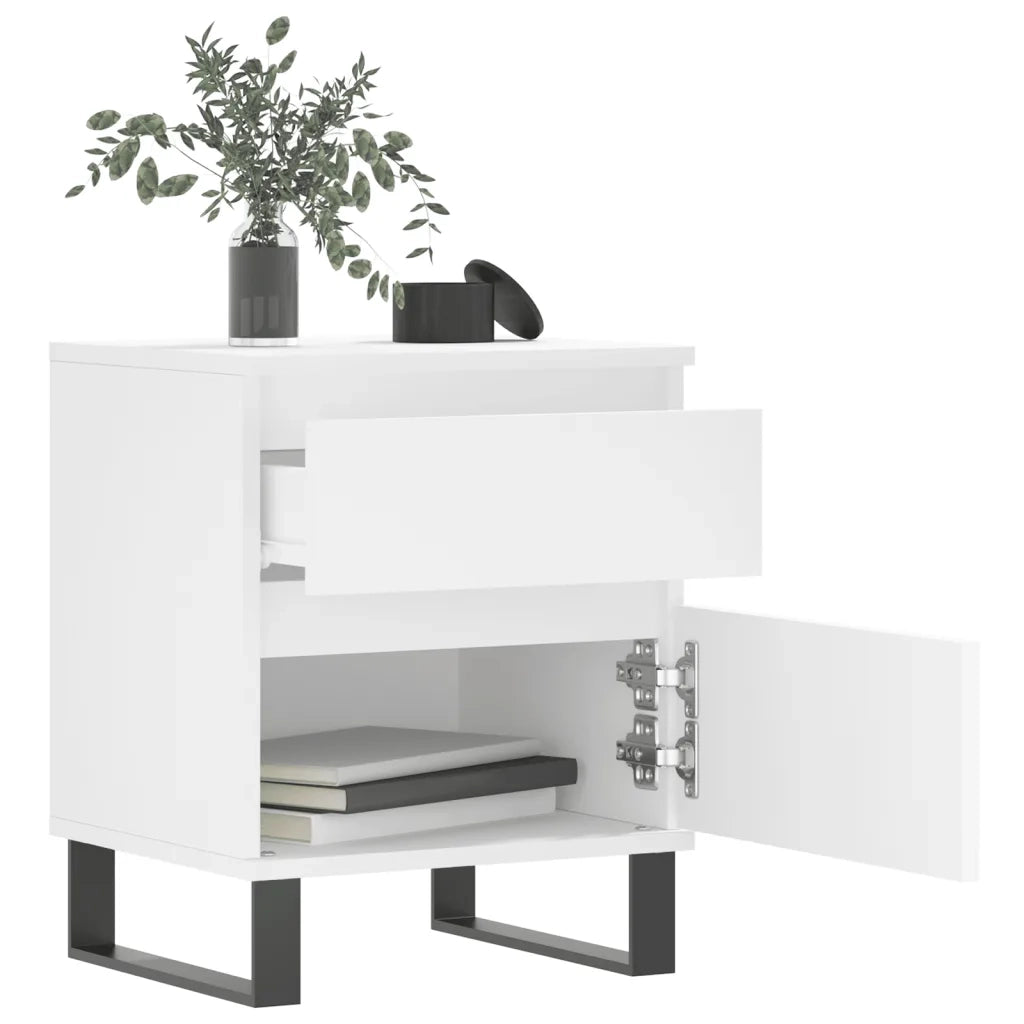 Comodini 2pz Bianchi 40x35x50 cm in Legno Multistratocod mxl 102533