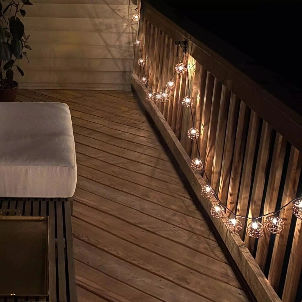 Catena di luci a Led 10 Lampadine per esterno da Giardino energia solare da 3.8M