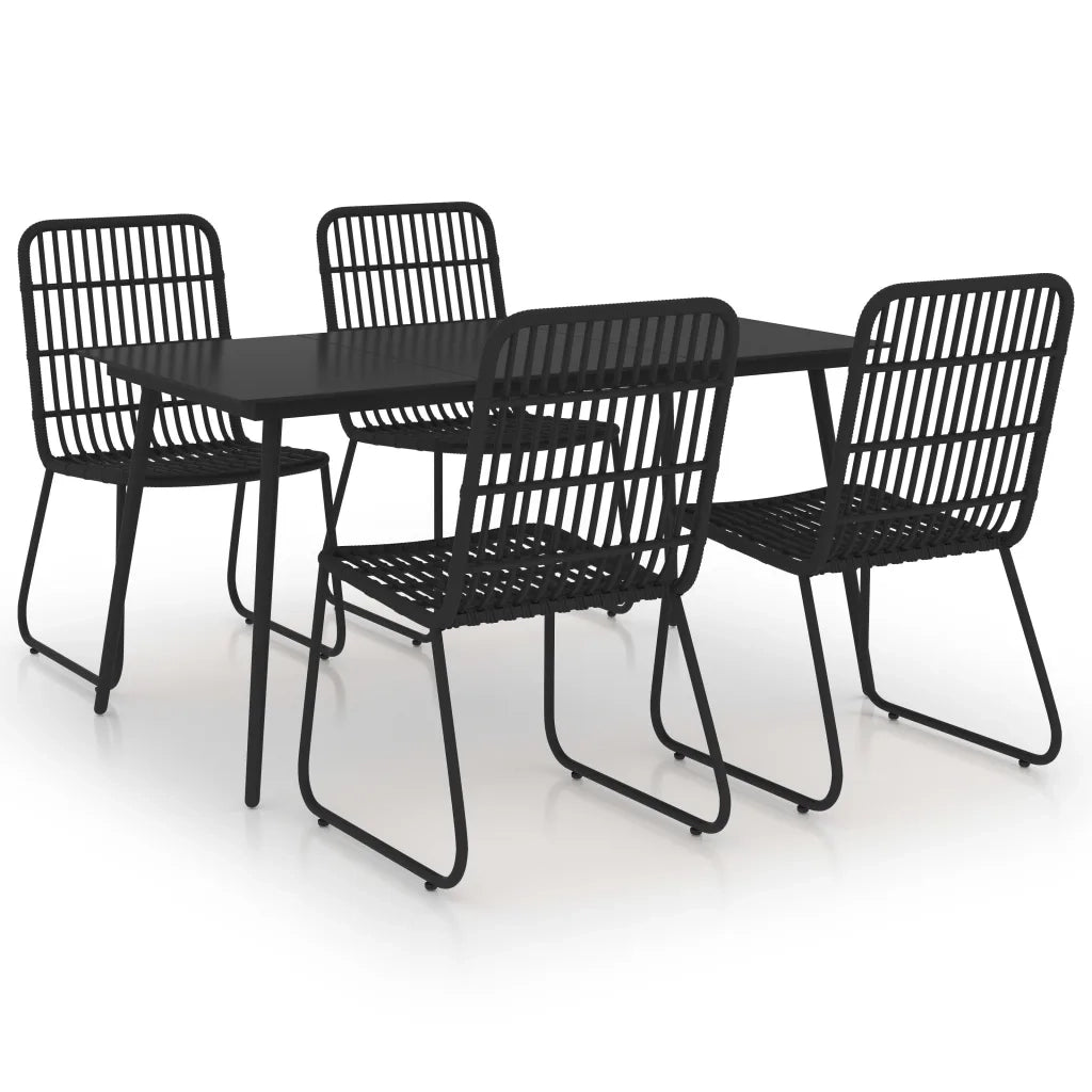 Set da Pranzo da Giardino 5 pz in Polyrattan e Vetro cod mxl 37721