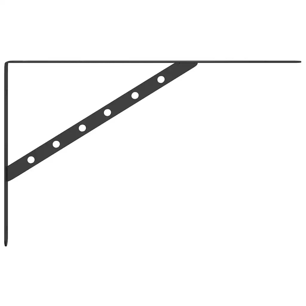 4 pz Staffe per Mensola | Ripiano | Scaffale 40x2,5x25 cm in Acciaio Inox Nero
