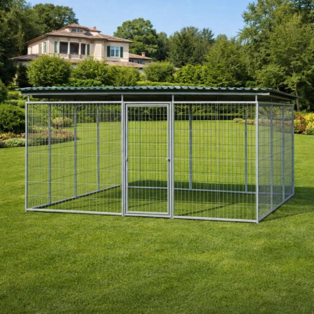 Box per cani da esterno coperto con zincatura a caldo da 400x200x altezza 180 cm