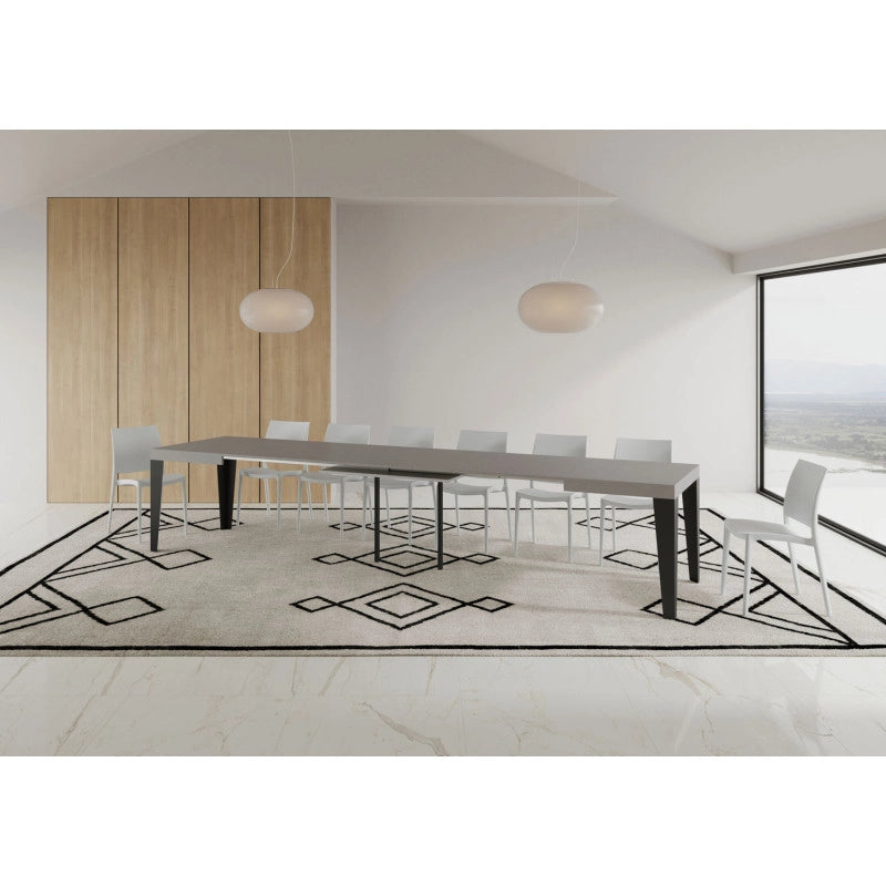 Tavolo allungabile 140/400x90 cm Flame telaio Antracite - Cashmere