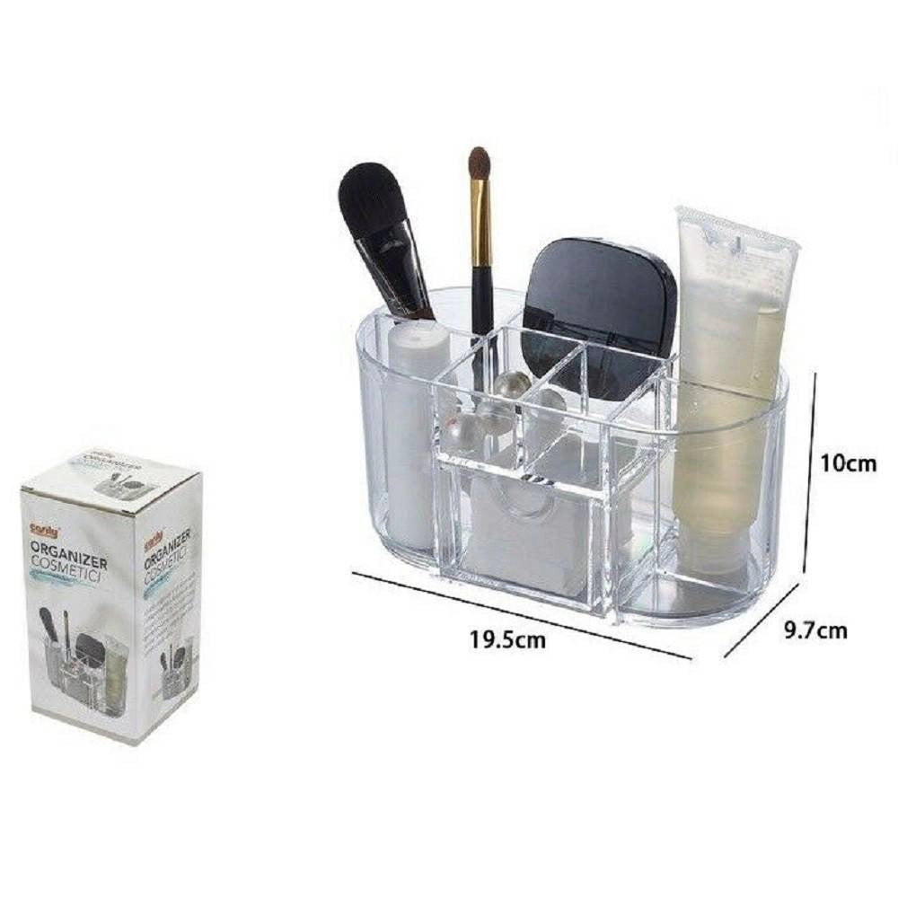 Trade Shop - Organizer Trasparente Crilex Per Creme Trucco Cosmetici Makeup 8 Scomparti 59064 -