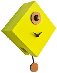 Orologio a Cucù da Parete 25x25x11cm Pirondini Italia Rombino Giallo