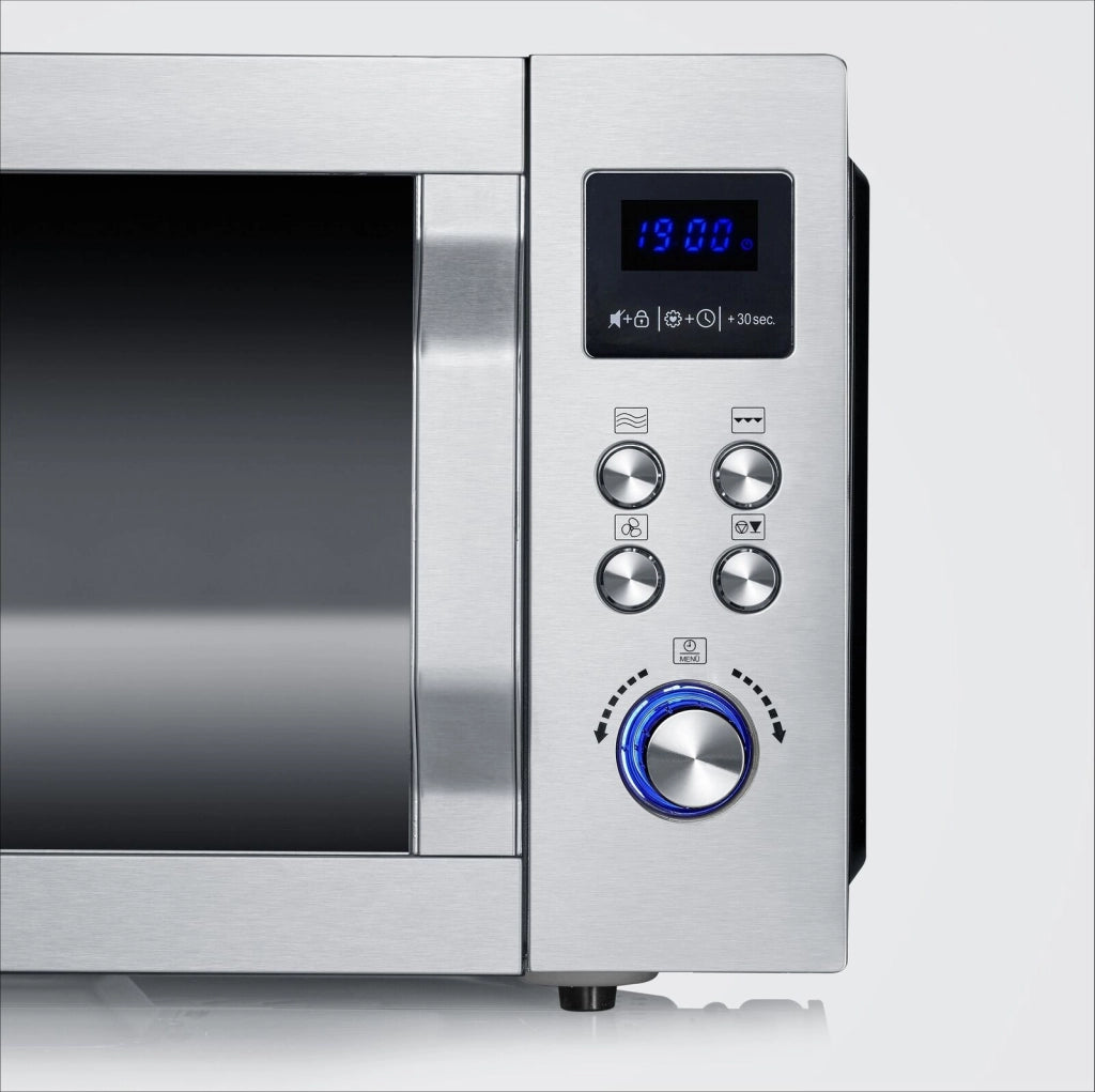 Severin MW 7777 forno a microonde Superficie piana Microonde con grill 25 L 900 W Nero, Acciaio inossidabile