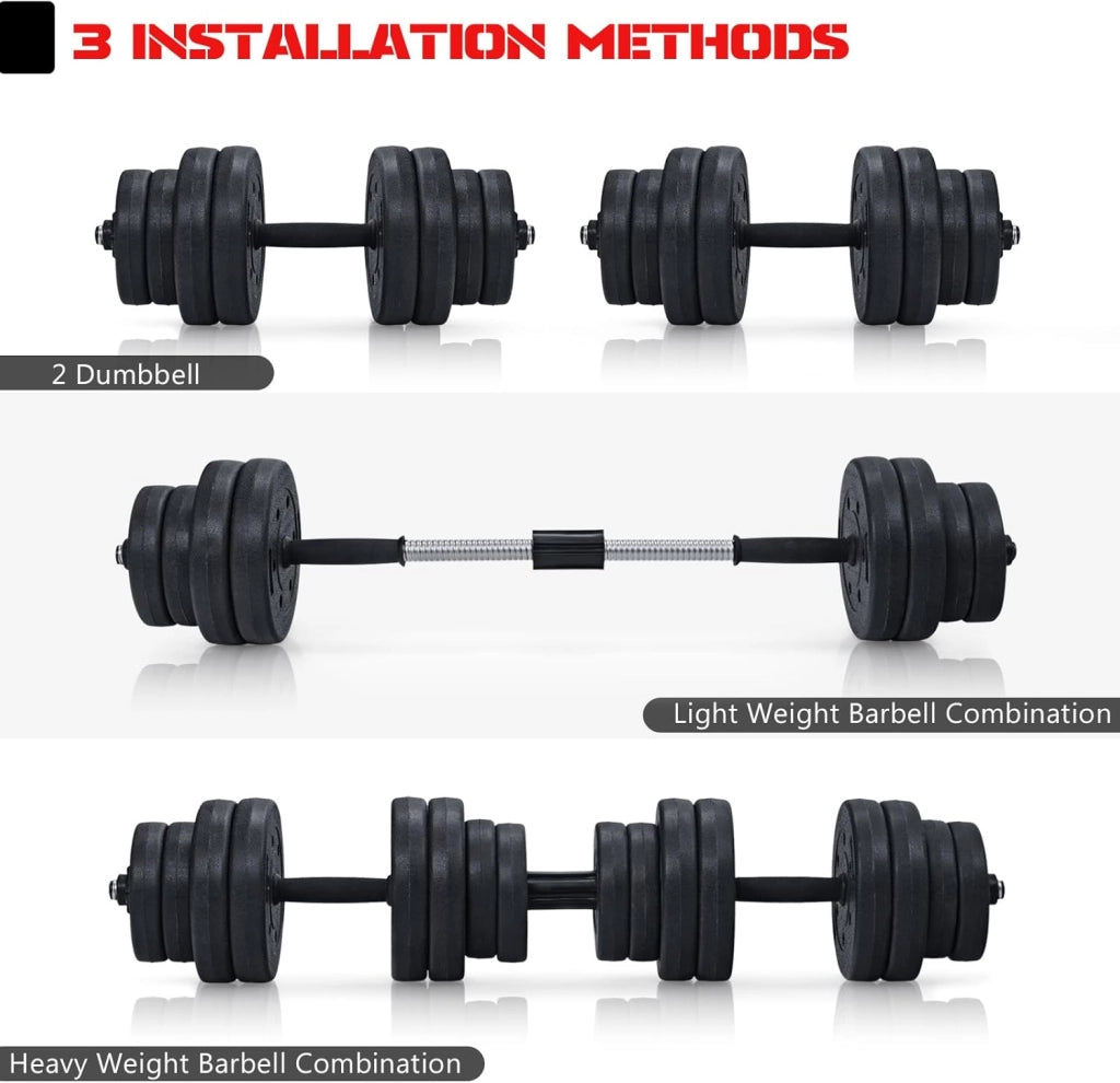 Manubri Palestra 30 kg, Set Pesi Palestra Casa 2 in 1, Manubri Regolabili con Tubo di Collegamento Multifunzione e Professionale per Uomini e Donne, Bilanciere Palestra per Fitness
