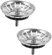 Due pezzi di scarico in acciaio inossidabile per cucina, foro universale per lavandino, griglia anti-accumulo, rubinetto di scarico rapido, cucina, diametro 78 mm