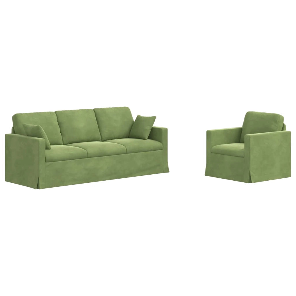 Set di divani 2 pcs Verde chiaro 198 x 78 x 80 cm Velluto