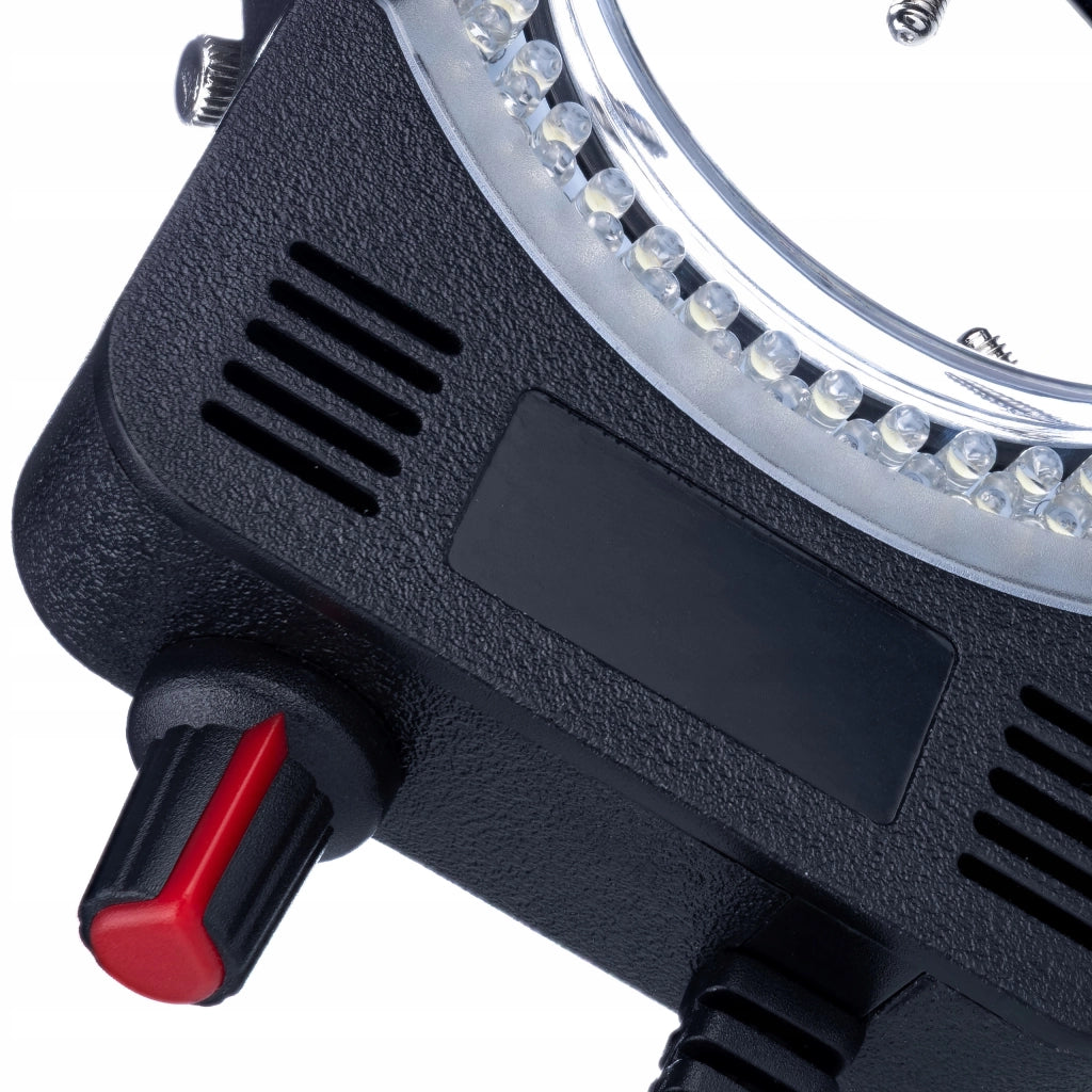 MicroBright 144 LED USB RingLight – Illuminazione per Microscopio | Regolazione Luminosità 0–100% | Montaggio 30–65 mm