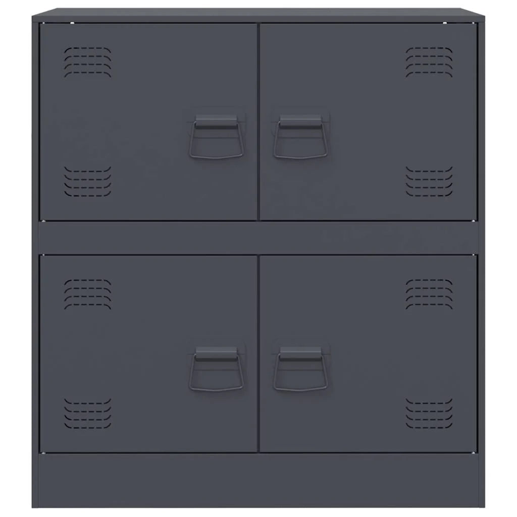 Buffet credenza cassettiera mobiletto mobile contenitore organizer per cucina soggiorno salotto 67 x 39 x 73 cm acciaio antracite 02_0029699
