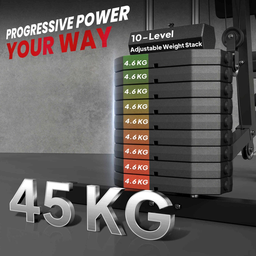 Stazione Fitness Multifunzione ¨C zephmum ¨C Nero Acciaio 148x108x207 cm
