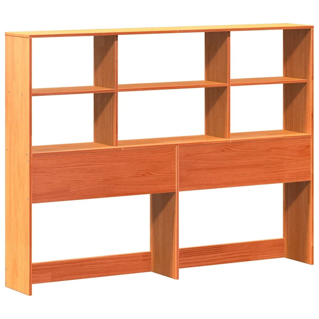 Letto Libreria senza Materasso Marrone Cera 150x200 cm in Pino 3321723