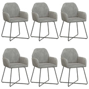 Sedie da pranzo 6 pcs Velluto (V) Grigio Chiaro 55 x 50 x 84 cm 3428383