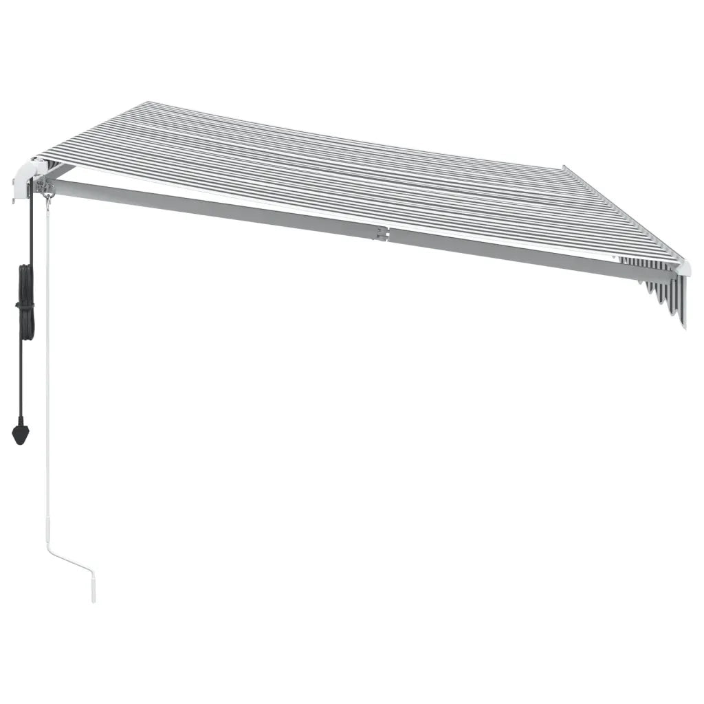 Tenda Retrattile Automatica LED Antracite e Bianco 350x250 cm 3215783