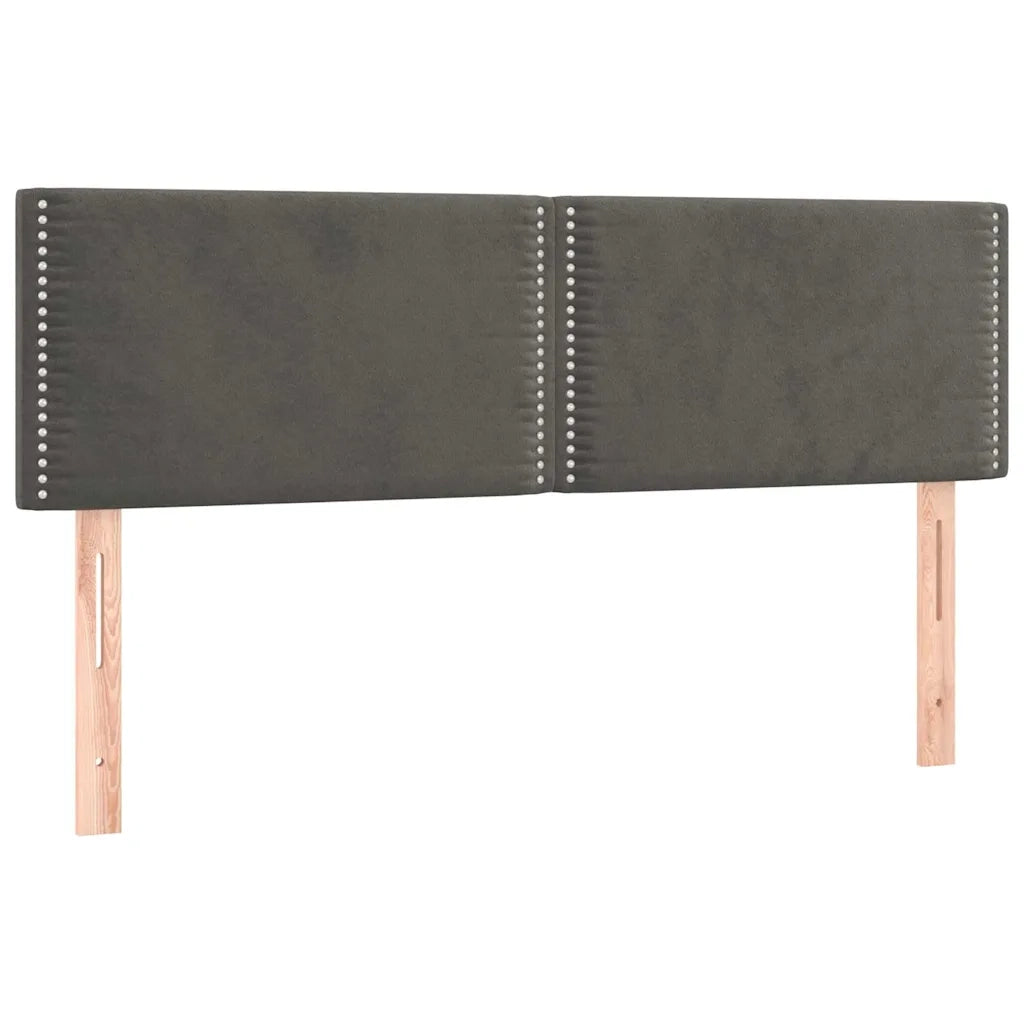 Giroletto a Molle con Materasso Grigio Scuro 140x190 cm Velluto 3130896