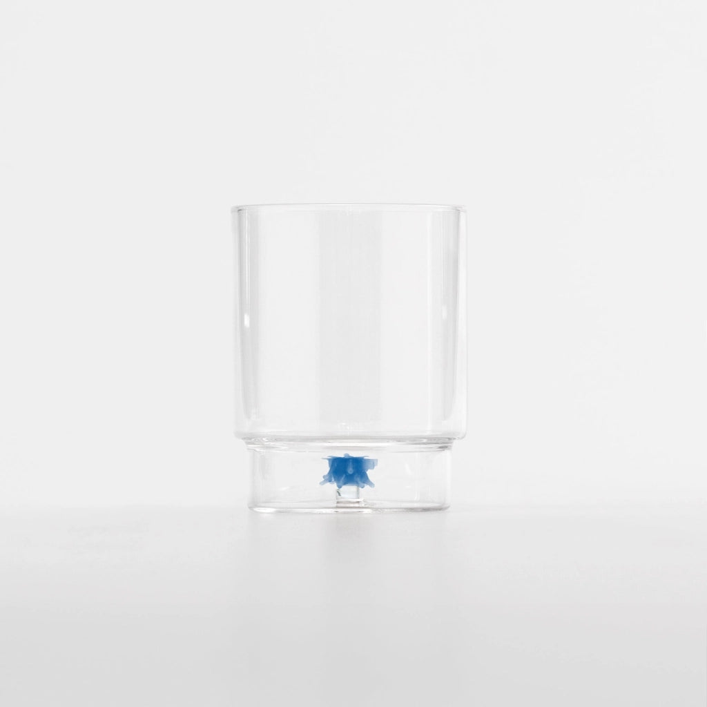Zafferano Set 6 Tumbler Teca Mare Decorazione Riccio in Vetro Borosilicato Soffiato a Mano, Design Impilabile per Tavola Elegante ed Originale