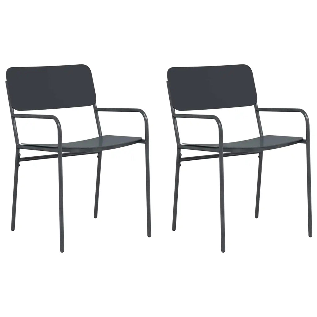 Sedie da giardino 2 pcs Antracite 51 x 55 x 81 cm Acciaio