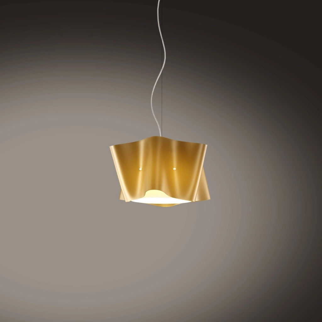 Sospensione Moderna Folio Polilux ® New Gold E Metallo Cromo 1 Luce E27