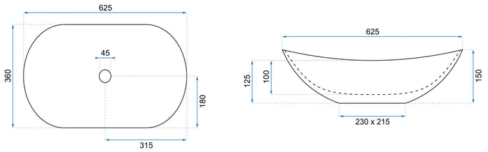 Lavabo Da Appoggio Rea Royal White Black