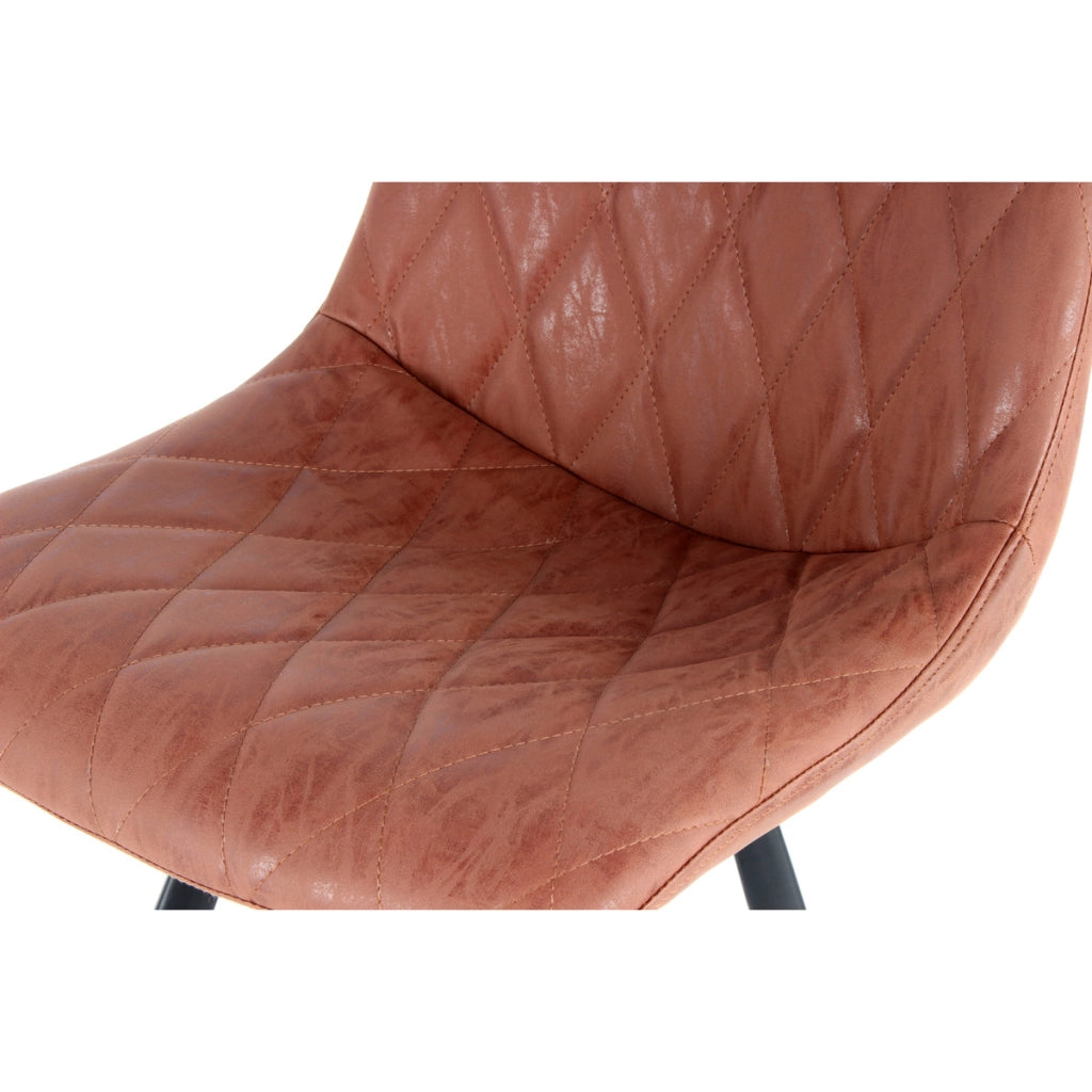 Set di 2 Sgabelli da Bar Frances in Similpelle Marrone Scuro