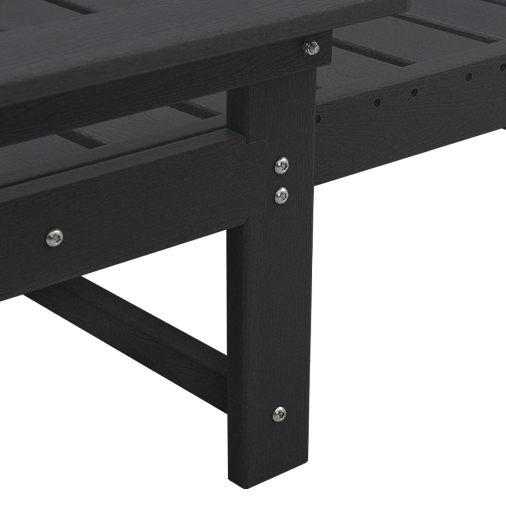 Lettini Prendisole 2 Pezzi Nero 162x53x98,5 cm HDPE