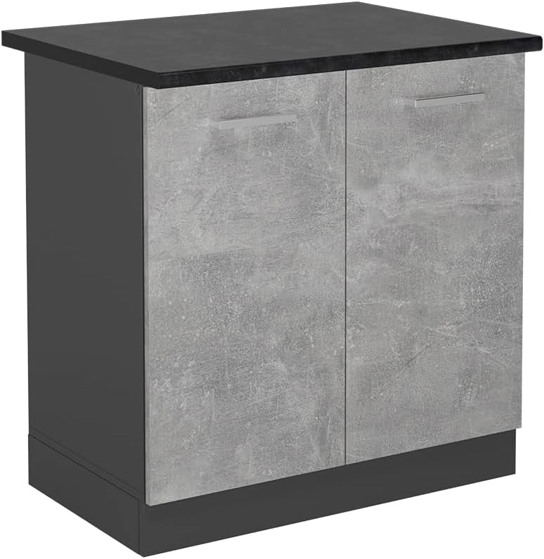 Mobile lavello cucina R-Line, Calcestruzzo, 80 cm, PL Antracite
