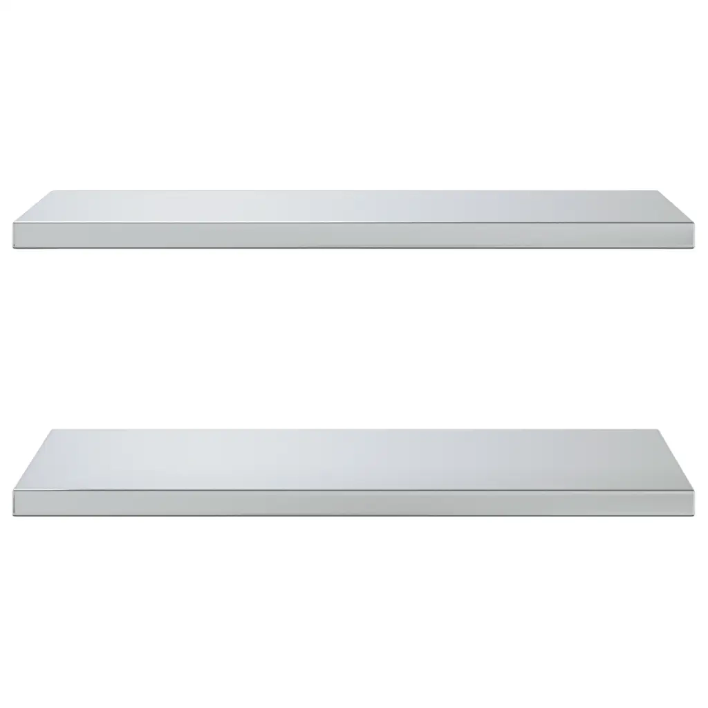 Mensole a Muro 2 pz 75x40 cm Argento in Acciaio Inossidabile 30281