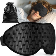 Slaapmasker Opaco al 100% per Uomo e Donna - 3D Ultra Leggero e Comfortevole con Borsa di Riposo per Viaggi e Utilizzo in Aereo - Ideale per una Notte di Sonno Rilassante