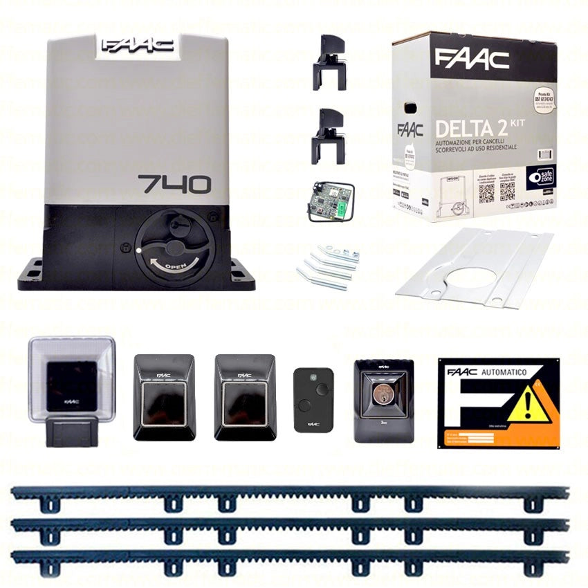 FAAC DELTA 2 KIT 740 3 METRI CREMAGLIERA NYLON AUTOMAZIONE CANCELLO SCORREVOLE