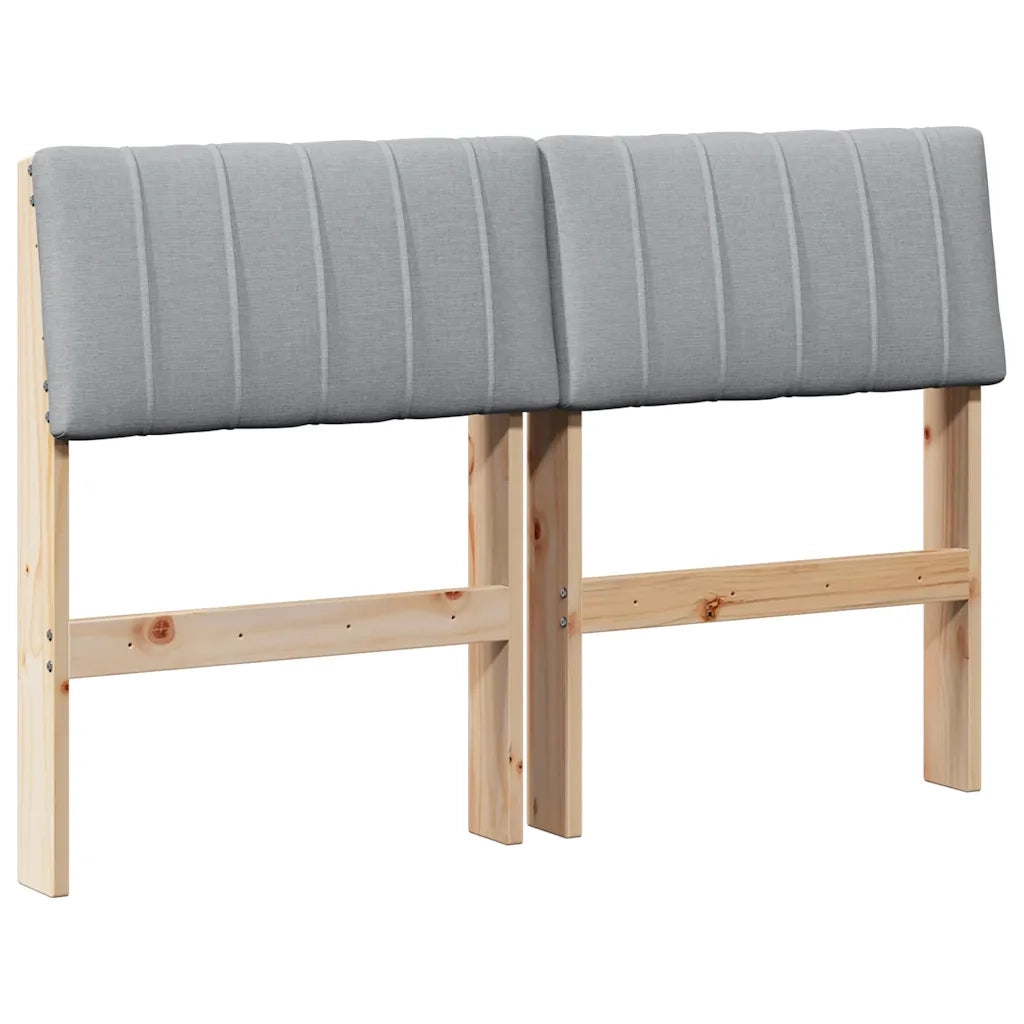 Testiera imbottita-Testiera con Cuscini-Testata Grigio chiaro 120 cm Pino massello 612362