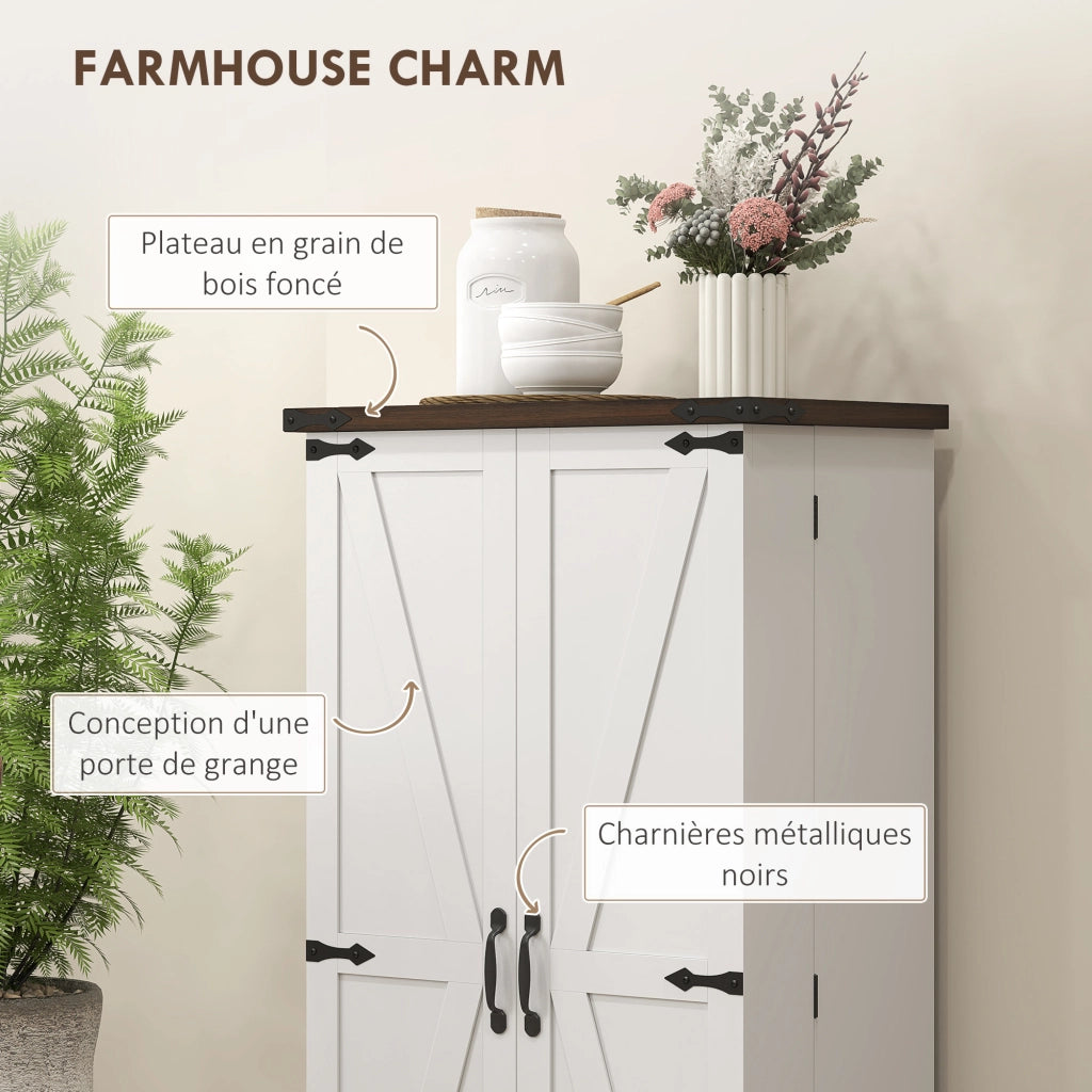 Buffet cucina con 12 ripiani e ante ¨C Minimal ¨C 60x40x120 bianco