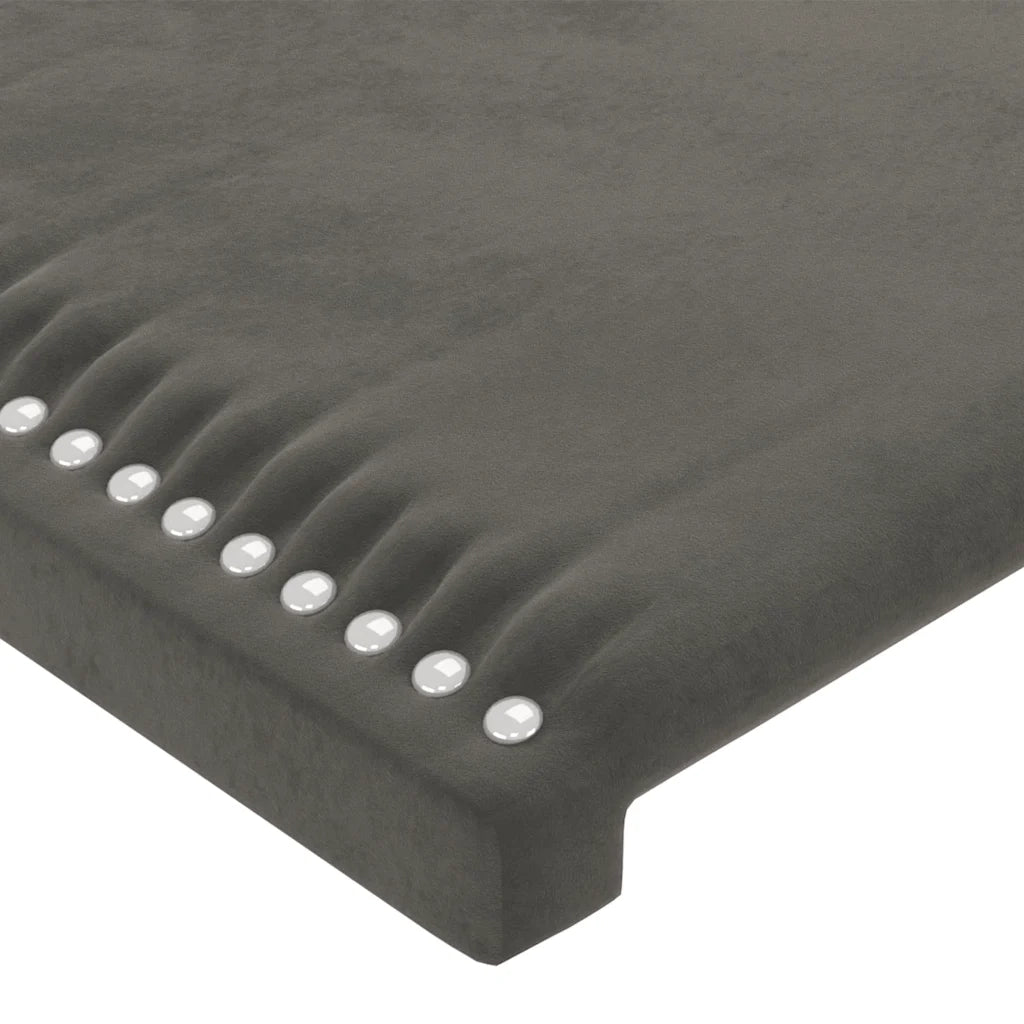 Testiera | Testata a LED Grigio Scuro 144x5x118/128cm in Velluto