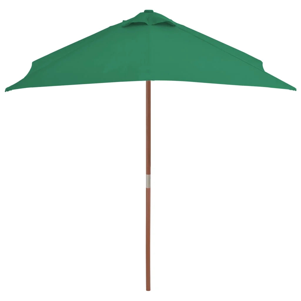 Ombrellone con palo in legno 150 x 200 cm verde 02_0008113
