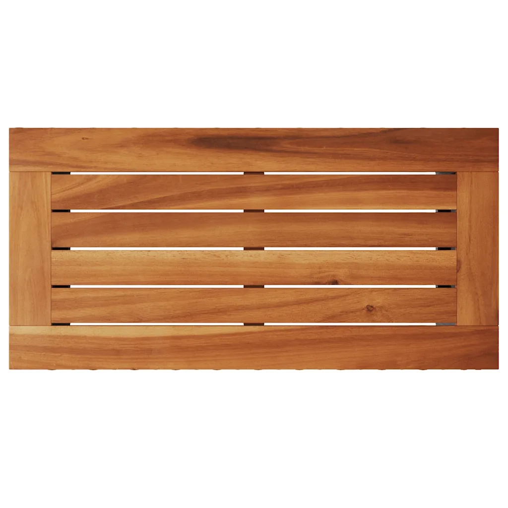 Tavolino da Giardino-Tavolo da Esterno-Tavolino da Patio con piano in legno nero 58x27,5x55 cm in polyrattan