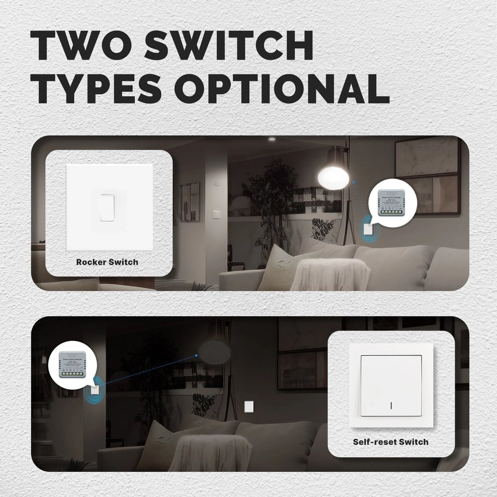 Relè Passo Passo Mini Interruttore ZigBee 3.0, 2 Canali 10A TUYA, Smart Life 10A AC 90-250V 50/60HZ 2200W 40X40X18mm IP20