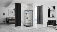 Cabina Doccia Rea Concept Black 80x80 con piatto doccia Savoy black