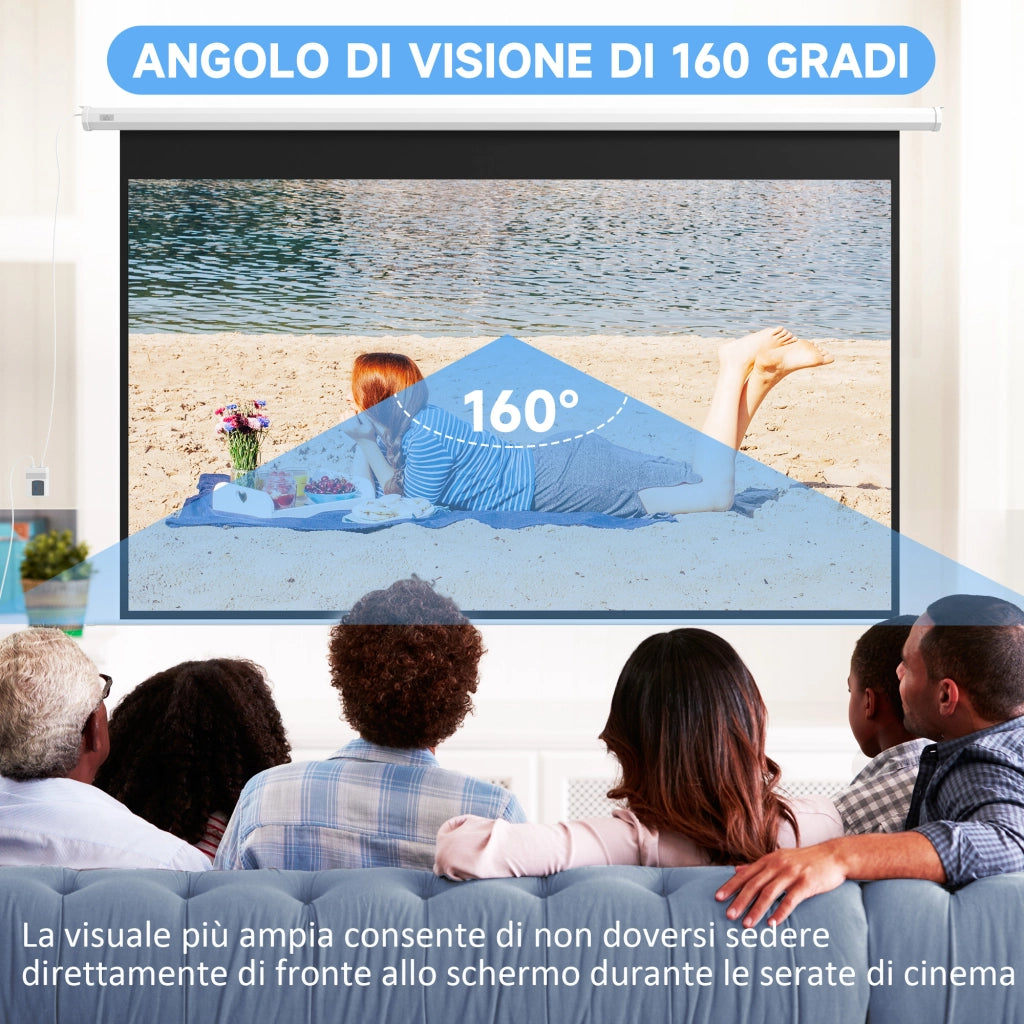 Telo per Proiettore Motorizzato 120' ¨C zephmum ¨C Bianco