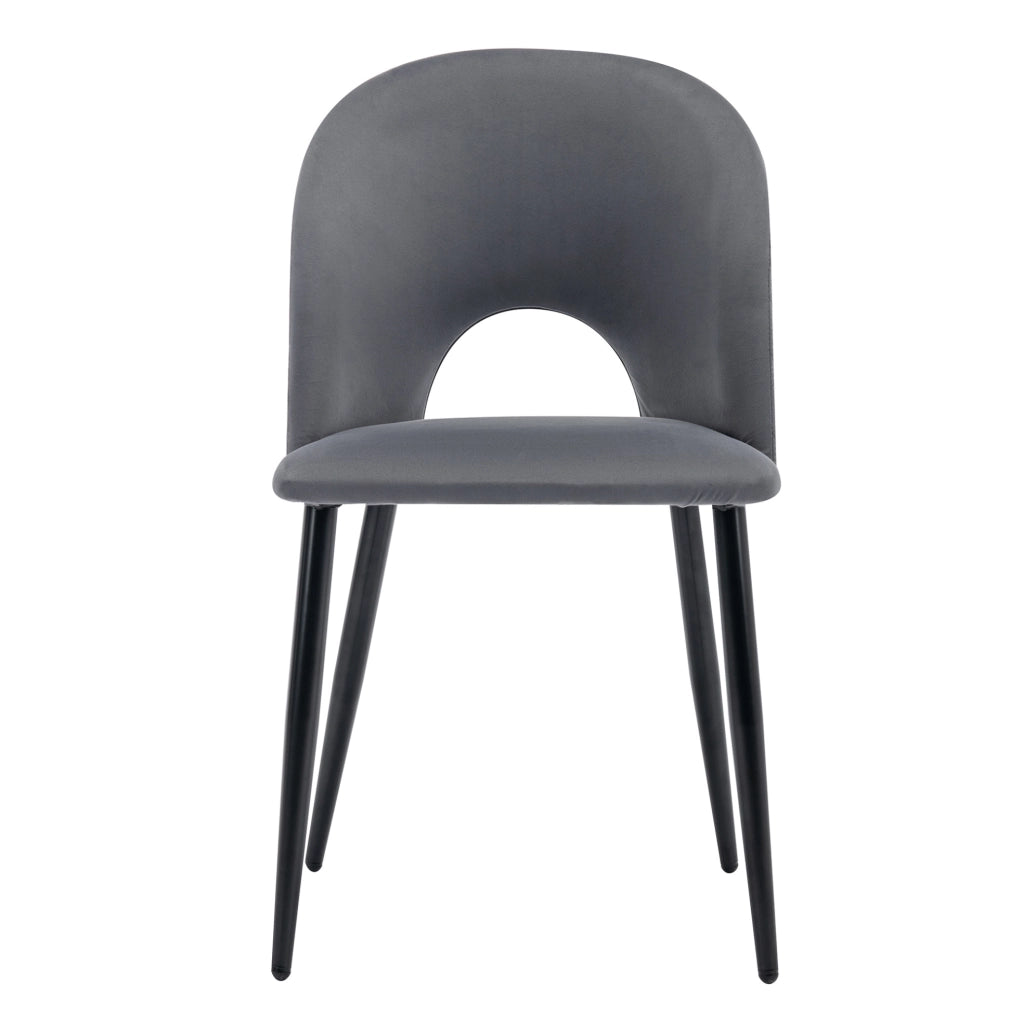 Set da pranzo 5 pezzi con sedie imbottite; schienale con motivo a rombi; velluto grigio