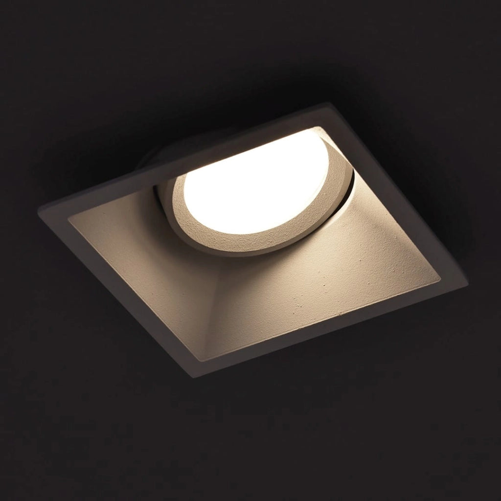 Faretto incasso soffitto quadrato bianco GU10 orientabile Milagro