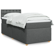Giroletto a Molle con Materasso Grigio Scuro 100x200 cm Tessuto