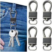 Hanger per chiavi 4 pezzi - Acciaio inossidabile/Leather - Hanger per chiavi per auto - Ring per chiavi - Resistente - 5 x 1,9 cm - Ring per chiavi
