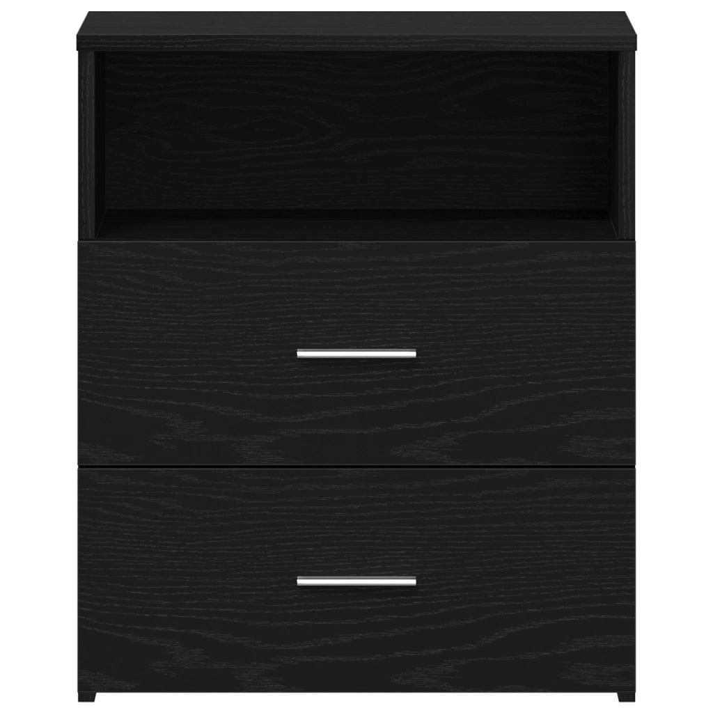 Comodini 2 pz Nero Rovere 50x32x60cm Legno ingegnerizzato