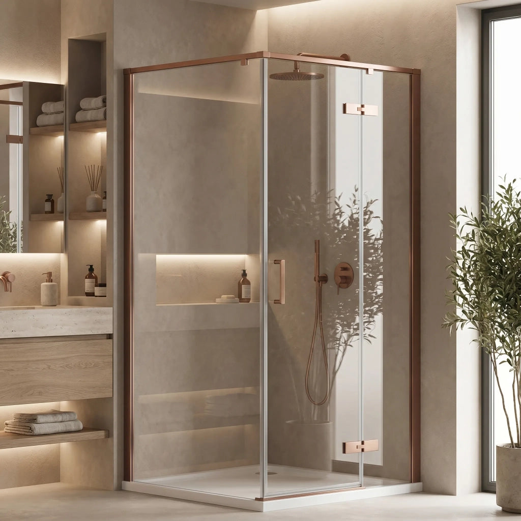Cabina Doccia Rea Bruno 90x90 Brush Copper